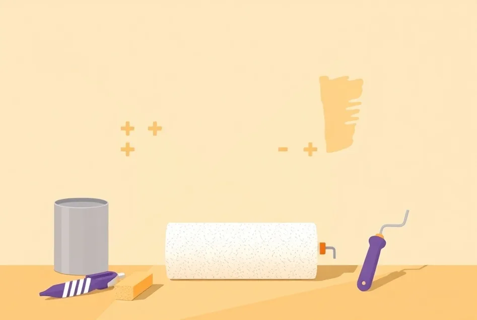 Outils de peinture disposés dans l'ordre des étapes du chantier